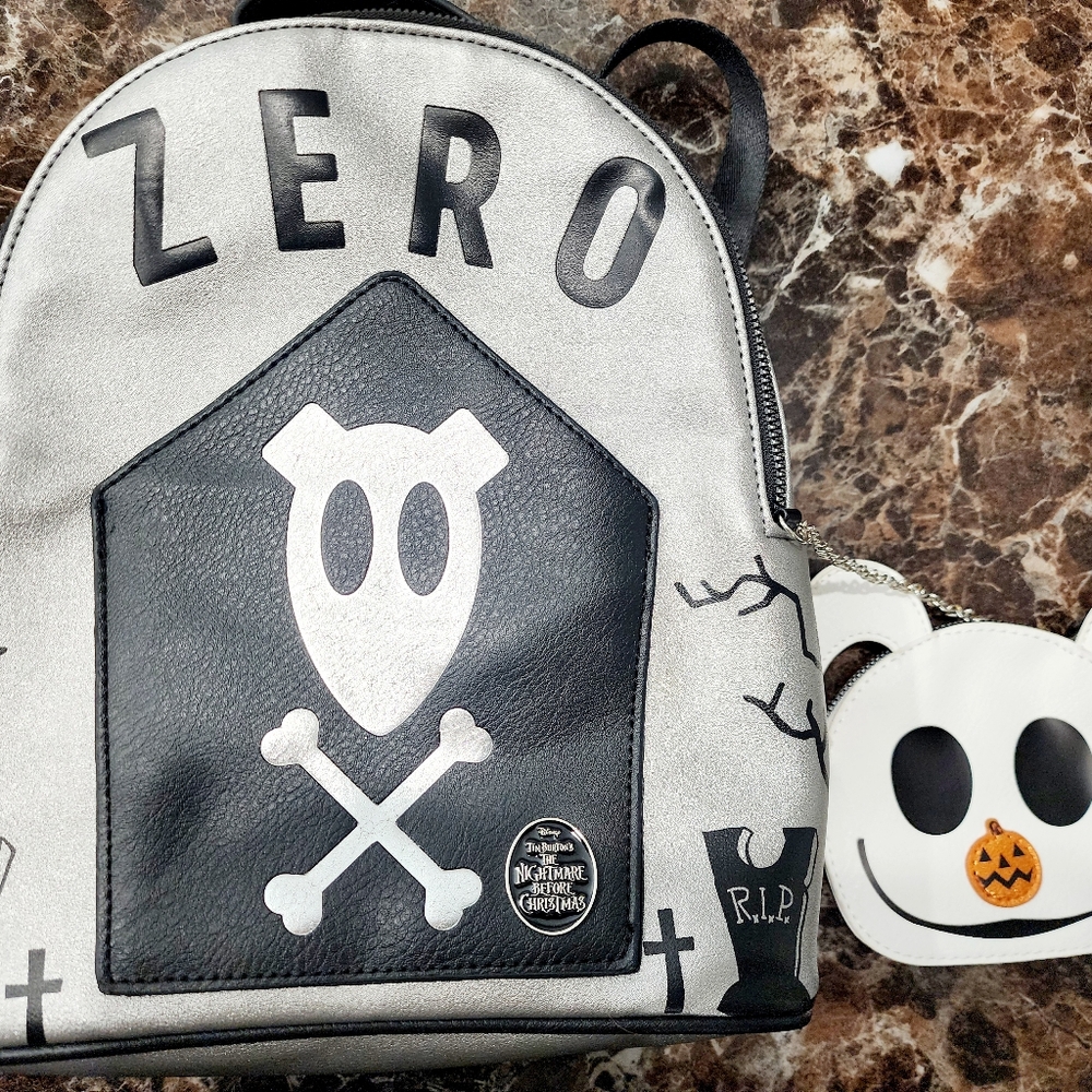 Disney Nightmare Before Christmas Zero Tombstone Backpack With Coin Purse